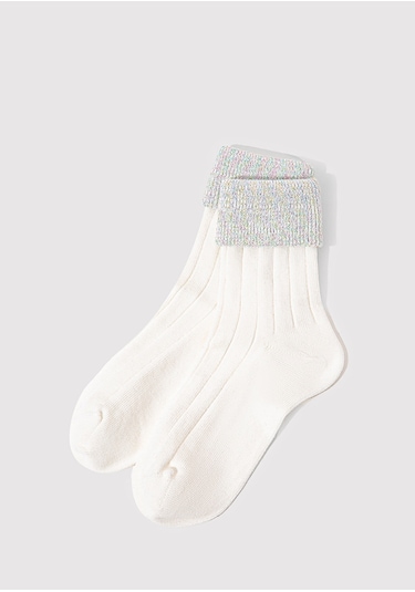 Mavi - Beyaz Soket Çorap 1910958-70057 Beyaz