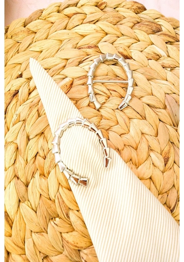 6 Adet Açık Gümüş Metal Nal Peçete Yüzüğü