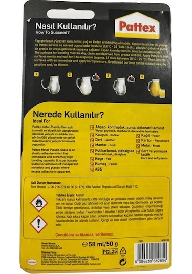 Pattex Kontakt Yapıştırıcı Metal-Plastik-Cam 1419320