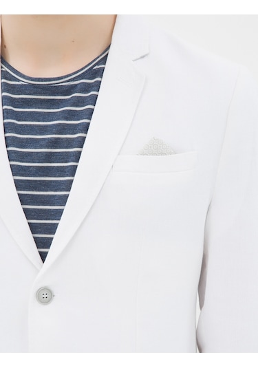 Koton V Yaka Ceket Kırık Beyaz 6yam59029ow 6YAM59029OW001 Ekru