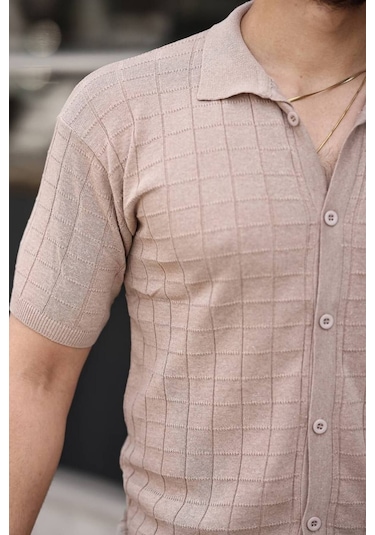 Tex Republic Erkek Krem Örme Kumaş Gömlek Krem