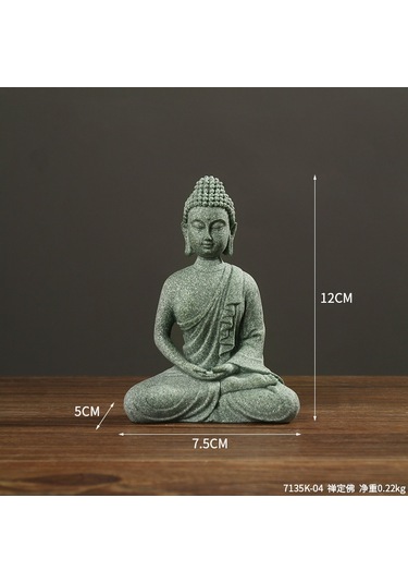 Yaozixa Serin Buddha Mermer Heykeli - Çin Usulü Zen Dekoratif Masaüstü Süs, Çay Peti, Akvaryum Dekoru, Ev Dekorasyonu