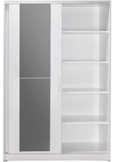 Adoremobilya Sürgü Kapılı Aynalı Gardırop - Beyaz-Beyaz