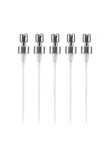 Xurunkeji Adet Paslanmaz Çelik Sabun Pompası Yedek Parçası 28 Dişli Metal Şişe Nozulları Losyon Dağıtıcı Başlığı Gümüş