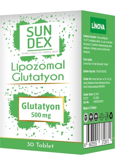 SUNDEX Lipozomal Glutatyon 500 mg 30 Tablet