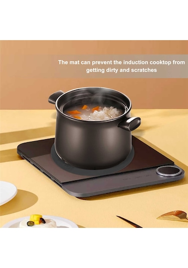 5 Paket Elektrikli İndüksiyonlu Ocak Koruyucu Mat Kaymaz Mat, Siyah Siyah