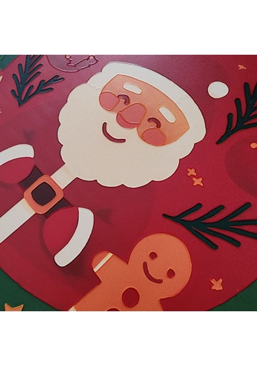 Noel Baba Ve Kurabiye Adam Kapı Ve Duvar Süsü Happy New Year 30x30