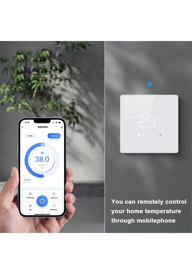 Padalink Siyah Tuya Wifi Elektrik Isıtıcı Termostati 16a - Lcd Ekran, Uygulama Ve Ses Kontrolü İle Ev Isı Yönetimi
