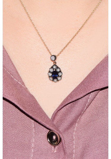 Damla Safir Elmas Kolye