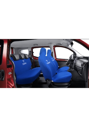 Tofaş Araca Uyumlu Mavi Oto Koltuk Kılıfı -araç Penye Koltuk Kılıfı Servis Kılıfı 4 Parça