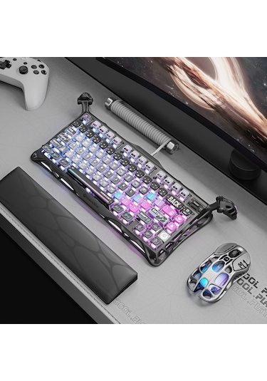 Gravastar Mercury K1 Pro Rgb Kablosuz Mekanik Gaming Klavye, Alüminyum Çerçeveli, İngilizce Q, Galax