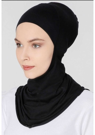 Shalista Siyah Boyunluklu Pamuk Penye Bone Siyah