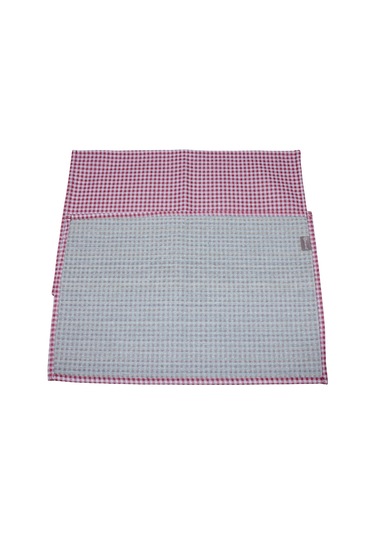 Belıeve Kırmızı Pötikare Jakarlı Dokuma Goblen Amerikan Servisi 2li Piknik Seti Kırmızı