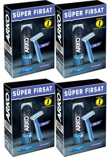 Arko Men Banyo 5 Adet + Cool Köpük Pro 200ml 4 Lü Set