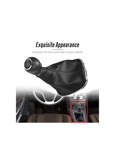 Teltree Opel Corsa D İçin Ergonomik Manuel Vites Kolu, Toz Koruyucu Kılıf Seti - Hızlı Ve Smooth Vites Değişimi, Konforlu Kullanım Siyah