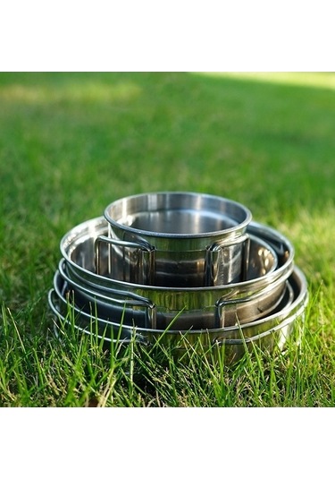 Ulzyvf Yürüyüşü, Tavası, Taşınabilir Sırt Seti Renkli Pişirme Piknik Paslanmaz Parça Mutfak Kase, Kampı, Kamp İçin Hava Dağ Çok Çelik Çantası, Bardaklar Açık 5 Hc Çok Renkli Çok Renkli