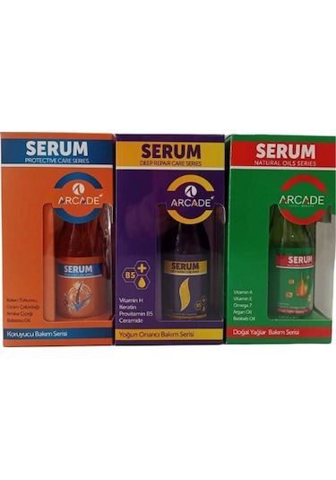Arcade Deep Repair + Natural Oil + Protective Care Saç Serumu 3 x 100 ML