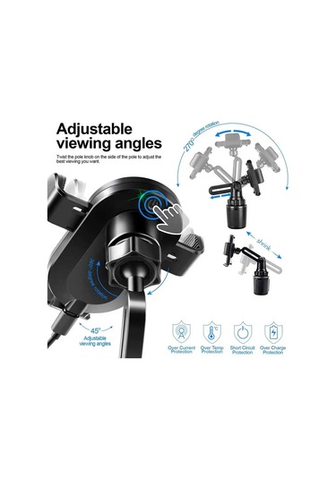 Joyjadehub Evrensel Araba Qi 15w Kablosuz Şarj Cihazı Bardak Cep 1pc