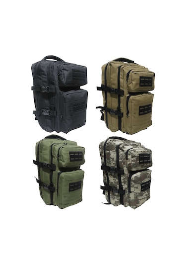Baggor Kampçı-Seyahat-Dağcı-Outdoor-Askeri Taktik Sırt Çantası Siyah Çok Renkli