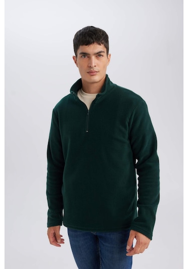 DeFacto Yeşil Tüylenme Yapmayan Soğuk Geçirmez Regular Fit Dik Yaka Fermuarlı Polar Sweatshirt Y3996AZNSGN245 DeFacto Yeşil Tüylenme Yapmayan Soğuk Geçirmez Regular Fit Dik Yaka Fermuarlı Polar Sweatshirt Y3996AZNSGN245