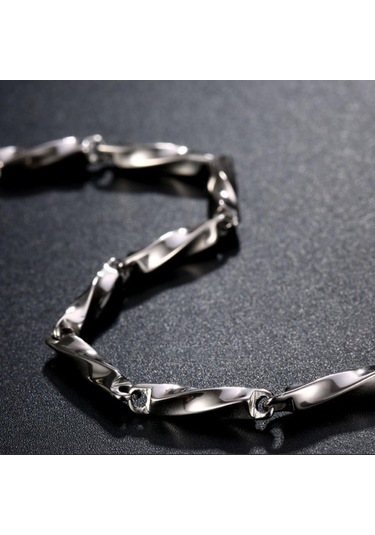 Paslanmaz Çelik Kavun Çekirdeği Zinciri Gümüş Renk Bilezik Erkekler Ve Kadınlar İçin Moda Takı En Iyi Hediye 18+5cm