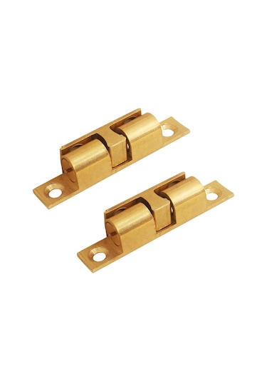 2 Adet Kabine Manyetik Yaylı Toka Bilyalı Kapı Enayi, Stil: Orta Altın Diğer