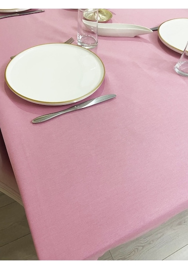 Sıvı Geçirmez Dertsiz Masa Örtüsü Pembe 13 Parça