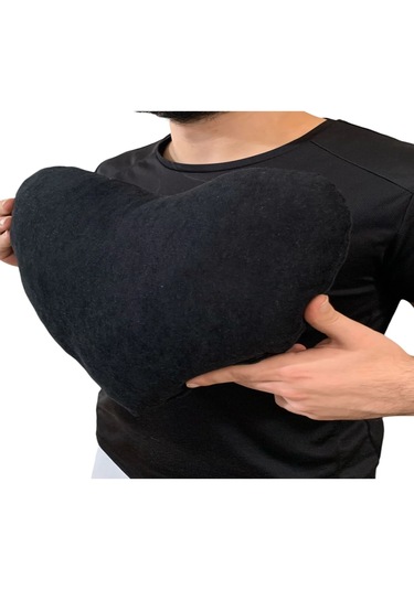 Ruxwoiw Kalp Yastığı %100 Pamuklu %100 Boncuk Elyaf - Siyah