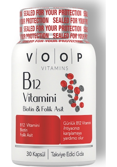 Voop B12 Biotin ve Folik Asit İçeren Takviye Edici Gıda 60 Kapsül