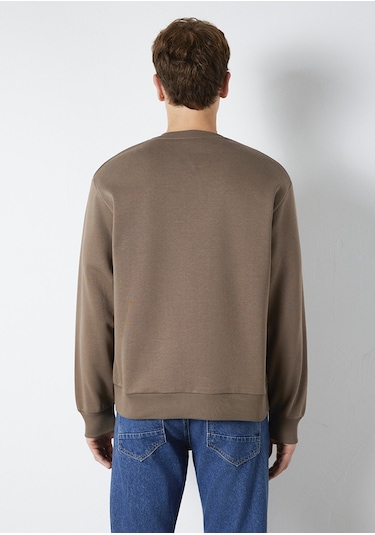 Mavi - Bisiklet Yaka Kahverengi Basic Sweatshirt 0s10276-87875 Kahverengi