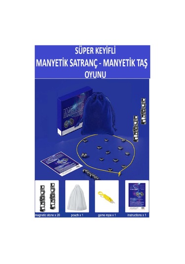 Süper Keyifli Manyetik Satranç-20 Taşlı Manyetik Güçlü Taş Oyunu- Harika Vakit Geçirmek Için Hediye
