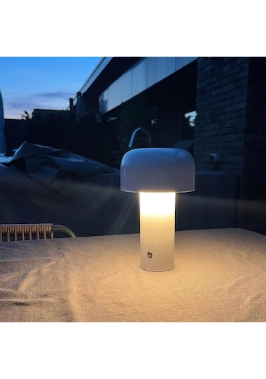 Sarı İtalyan Mantar Masa Lambası Taşınabilir Kablosuz Dokunmatik Şarj Edilebilir Gece Masa Lambası Masaüstü Gece Lambası 56897113 Sarı