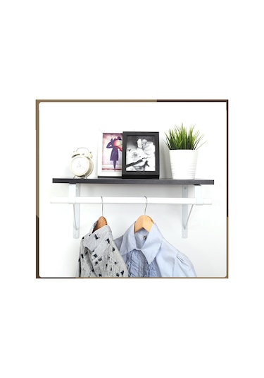 Depolife Duvar Rafı Fortmanto Elbise Askılık Montajlı Askılık Demiri