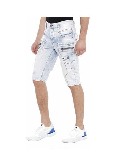 Ck 131 Yan Cepli Parça Dikişli Kot Kapri 001