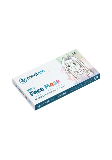 Mediroc Çocuk Meltblown Filtreli 3 Katlı Telli Medikal 10 Lu Çocuk Maskesi