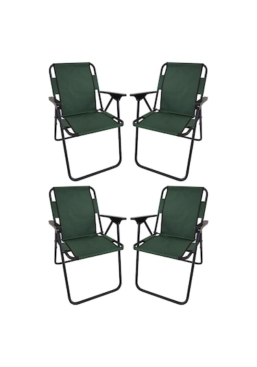 Bofigo 4 Adet Kamp Sandalyesi Katlanır Sandalye Piknik Sandalyesi Plaj Sandalyesi Yeşil