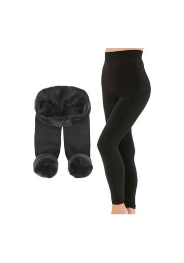 Aselticaret Kadın Siyah Peluşlu Termal Taytsiyahl-Xl Siyah
