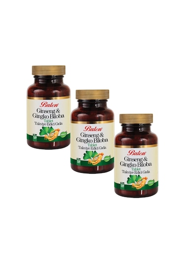 3 Adet Balen Ginseng & Gingko Biloba Tablet (120 Tablet 720 MG)