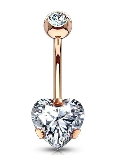 Pınme Safirli Kalp Şeklinde Piercing Küpesi 119947480 Beyaz