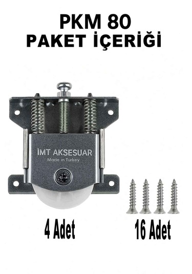İmt Aksesuar Pkm 80 4 Adet Sürgülü Dolap Kapağı Ve Gardrop Sürgü Kapağı Tekeri Metalik