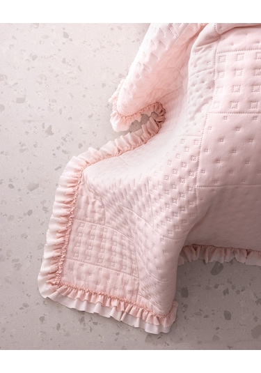 Madame Coco Medus Çift Kişilik Yatak Örtüsü - Pudra Pudra