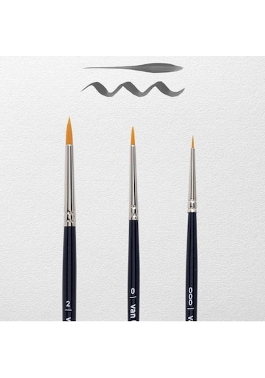 Vangogh Sulu Boya Fırça Yuvarlak Uçlu 191 Seri 3 Lü Set No: 2 - 0 - 000