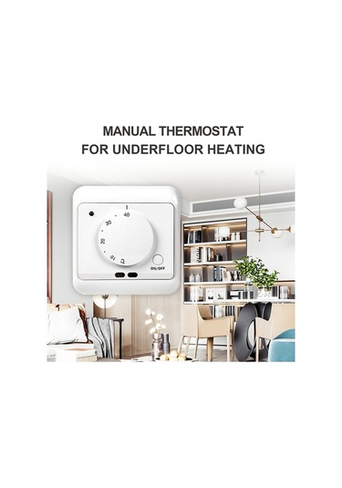 Pazly Termostat Manuel - Zemin Isıtma Kontrol Cihazı, Beyaz, 5-40 C, Donma Önleyici, 230v, 16a