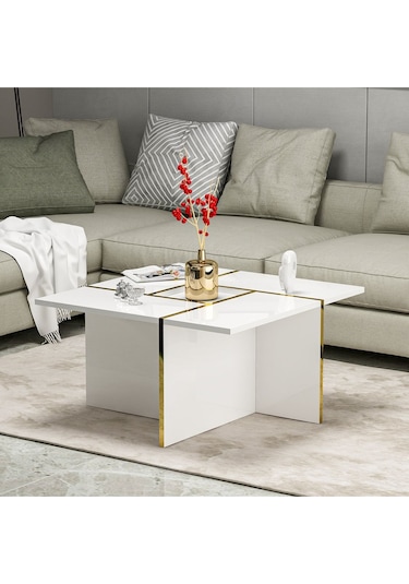 Sılva Orta Sehpa - Beyaz / Beyaz Beyaz/ceviz