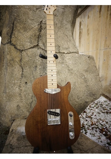 Elektro Gitar Custom Epoksi & Yıllanmış Ağaç Kişiye Özel Doğal Ahşap