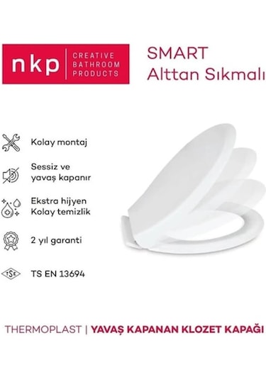 Nkp Smart Thermoplast Yavaş Kapanan Klozet Kapağı - Nkp0303