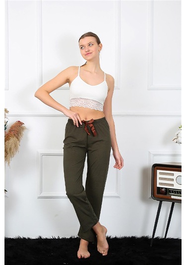 Akbeniz Kadın Pamuklu Alt Pijama 27464 - L Haki