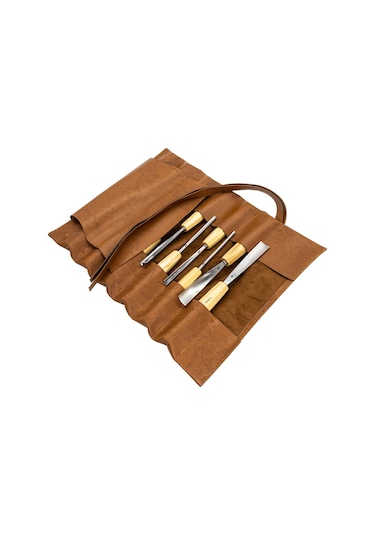 Rox Wood 0125 Deri Çantalı Premium Iskarpela Seti 12 Parça
