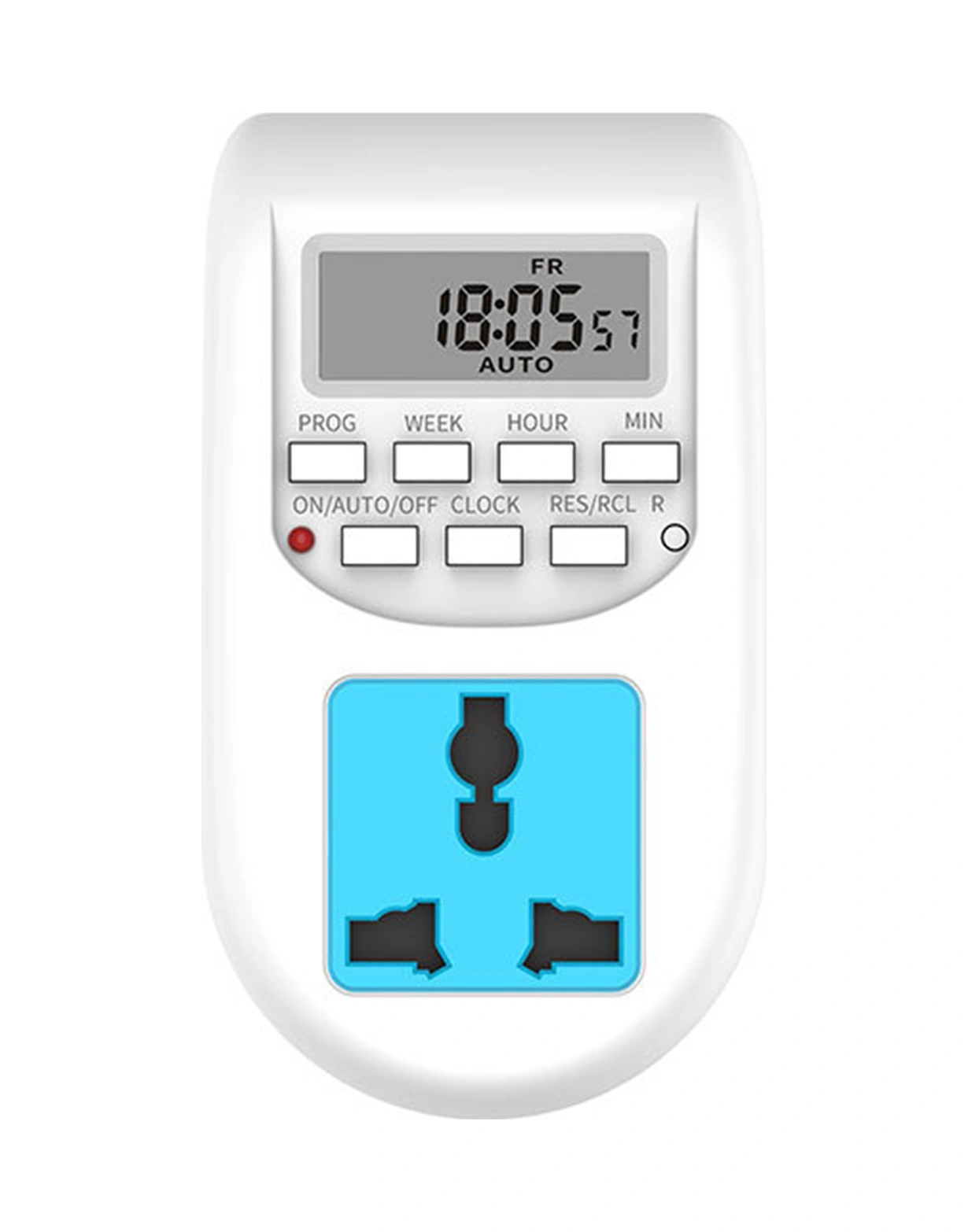 Lemestar Avrupa Standartlı 24 Saatli Sayısal Gösterimli Zamanlayıcıli Soket, 2 Lü Çıkışlı, Enerji Tasarruflu Kontrol Cihazı Al-06 Classıc