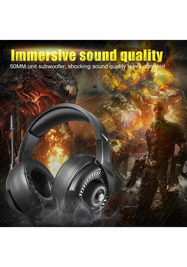 Canpay​ Onikuma K6 RGB 3.5MM Kablolu Kulak Üstü Oyuncu Kulaklığı